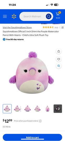 Squishmallow: Shimi the Purple Watercolor Parrot