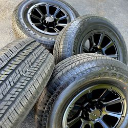 Brand New 18" Inch Vision Turbine Wheels Rims 6x139.7 Bridgestone Dueler 265/70/18 Tires Fit Chevy Gmc Cadillac Toyota Hablo Espanol