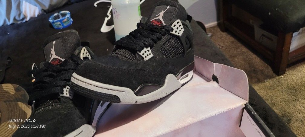 Jordan retro four black canvas s e