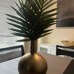 Gold Vase with Greenery