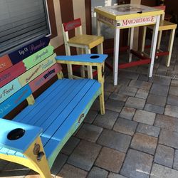 Table With 2 Chairs and Bench - Set! Margaritaville 
