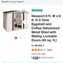 8x6 Shed NEW