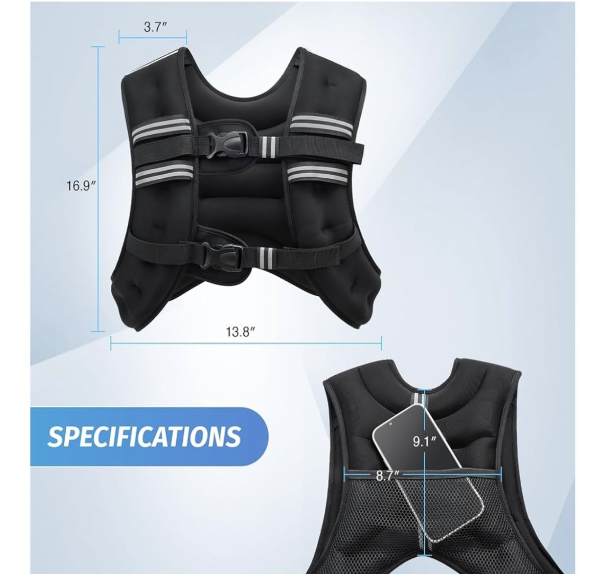 ZELUS 16 Ib Weighted Vest