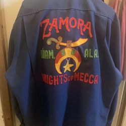 Vintage Polyester Shriners Jacket With Chain Stitching