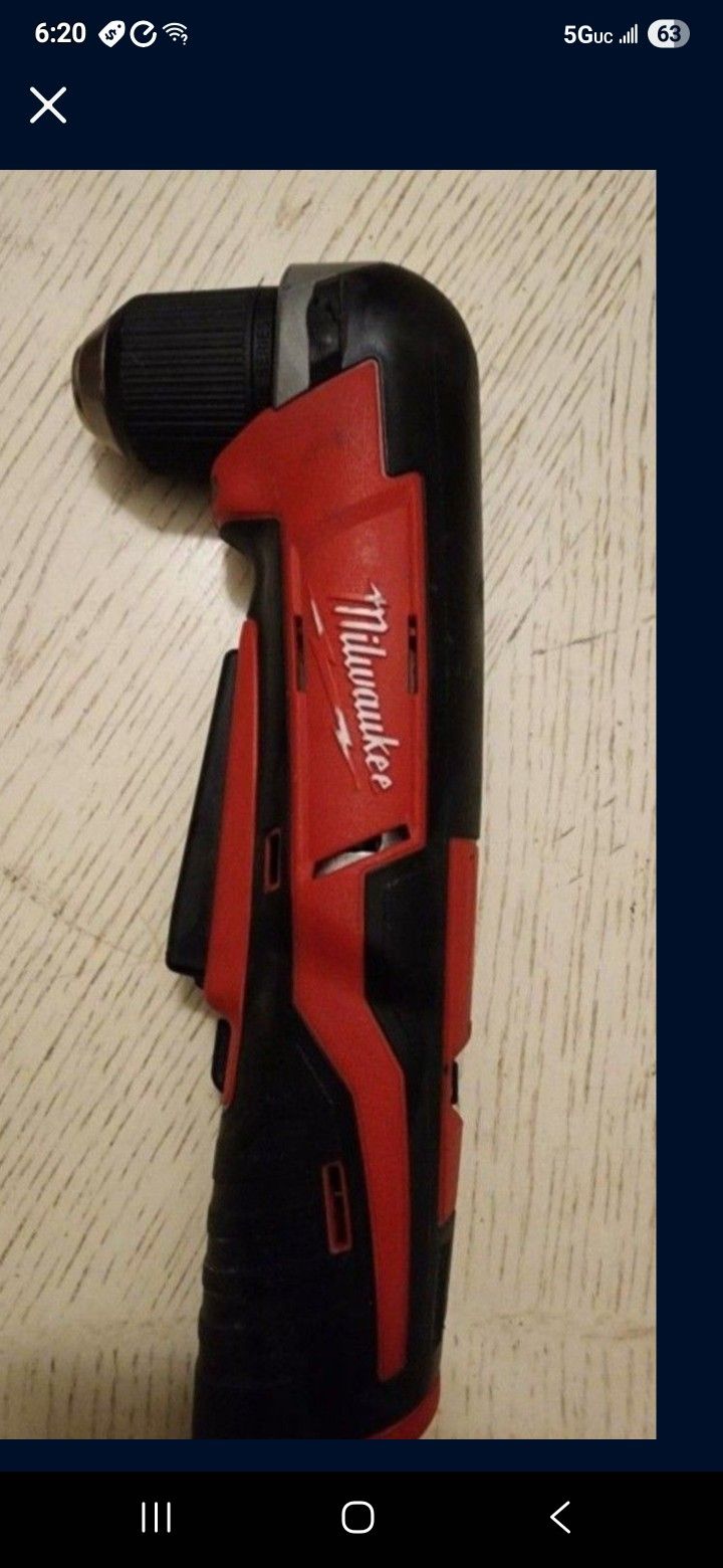 Milwaukee M12 12V Lithium-Ion Cordless 3/8 in. Right Angle Drill Tool Only 