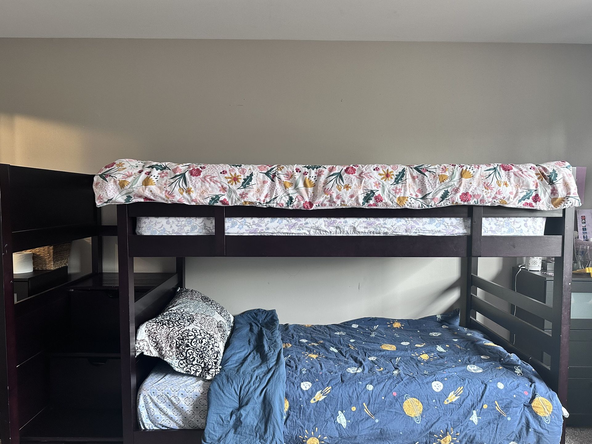Twin Bunk Bed With Storage Stairs