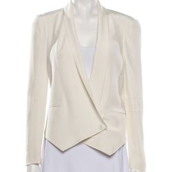 Rebecca Minkoff white silk blazer shawl collar