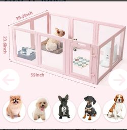 Clear Acrylic Dog Playpen, 23.6"H, 10pcs