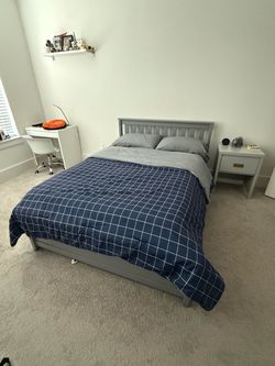 Gray Wood Full Bed Frame