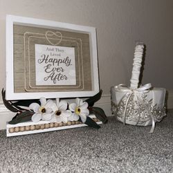 Wedding Sign And Flower Girl Basket