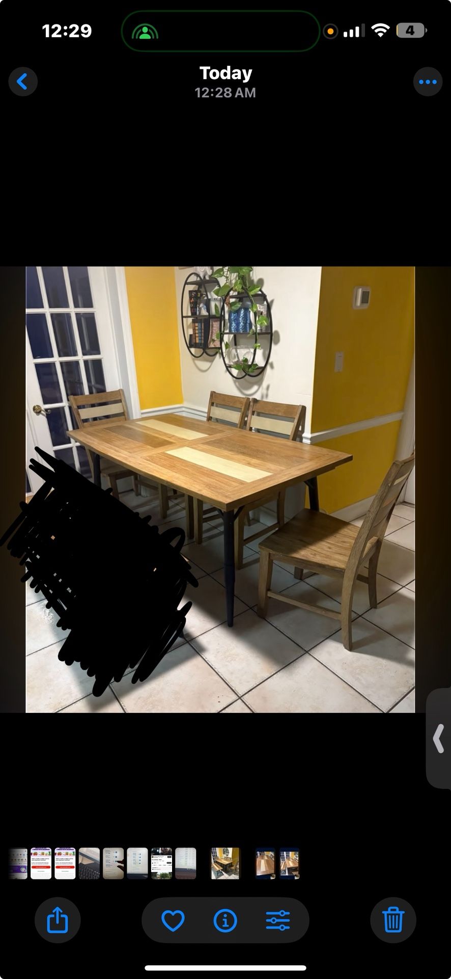 Modern Wood 4 Piece Chair And Kitchen Table