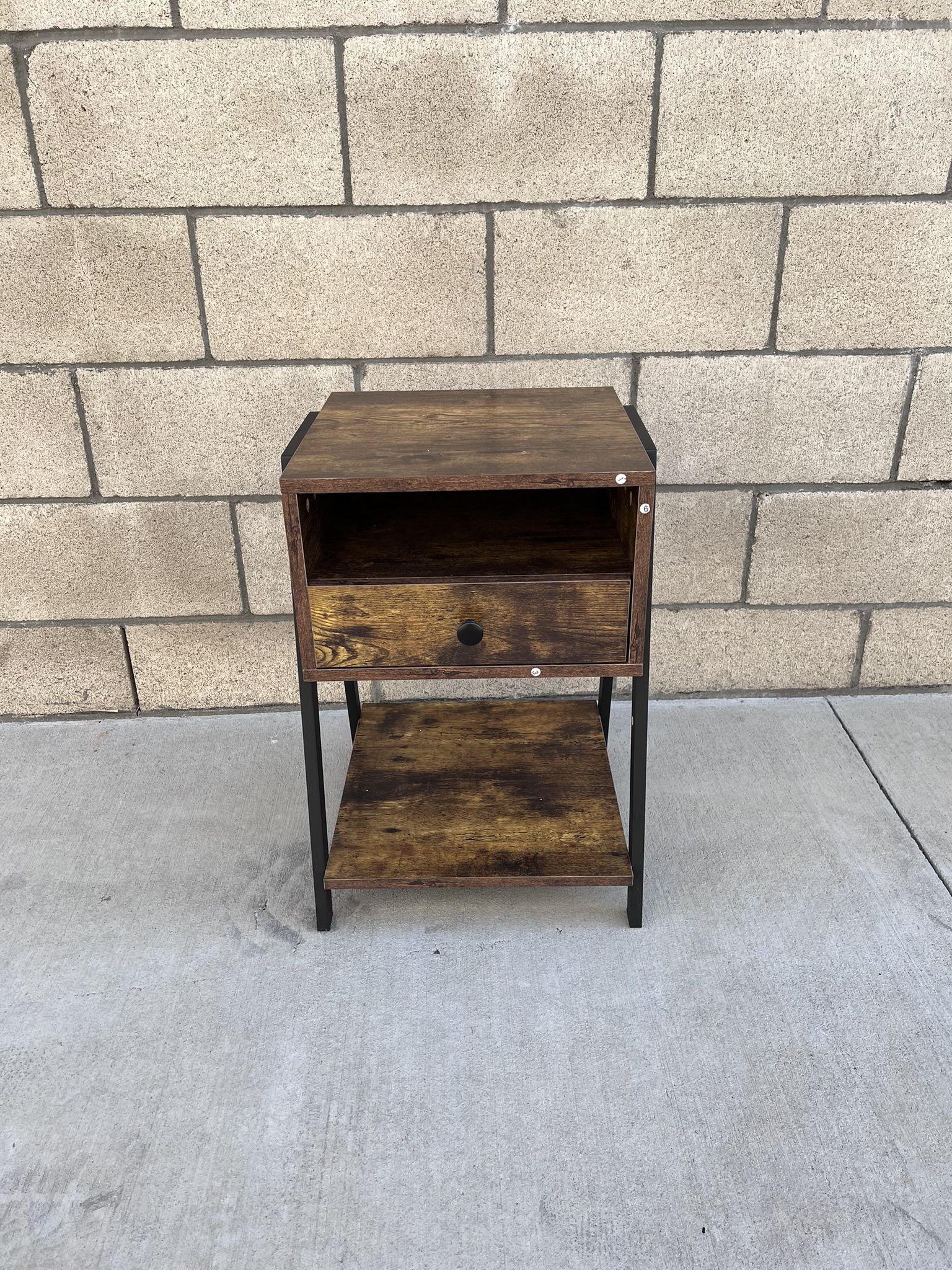 NEW Brown Nightstand w/Drawer & Open Shelf Storage **$25 Each Or 2 For $40**