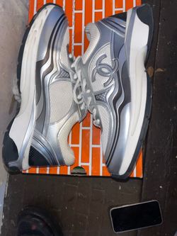 Marks on them //Chanel CC Logo Chunky Sneakers Silver they do not have them black