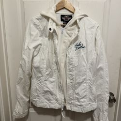 Harley Davidson Womens L White Cotton  Vest / Jacket