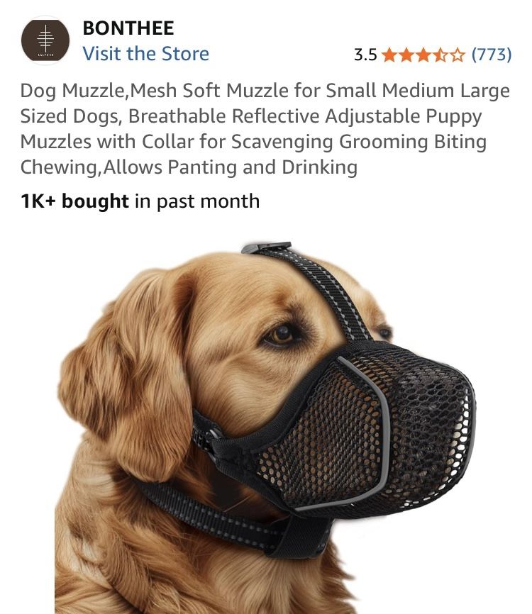Bonthee new Reflective Dog xL Black Muzzle