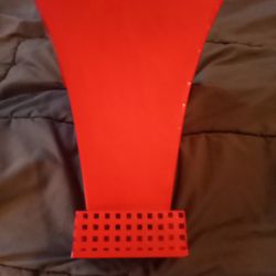 Red Metal Mid Century Asian Influence Mixed Use Wastebasket 