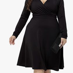 Amzplus Women’s Wrap Dress /5XLNew