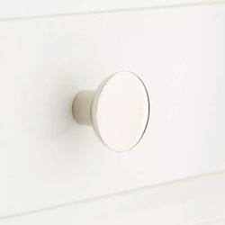 SIGNATURE HARDWARE 1-1/4" Gordes Solid Brass Round Cabinet Knob - Polished Nickel