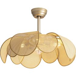 Brand New Boho Rattan Fandelier Ceiling Lights With Lights And Remote