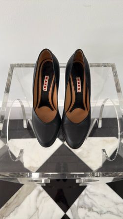 Marni navy blue leather wedge size 5