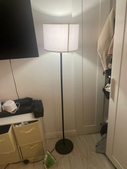 White modern floor lamp