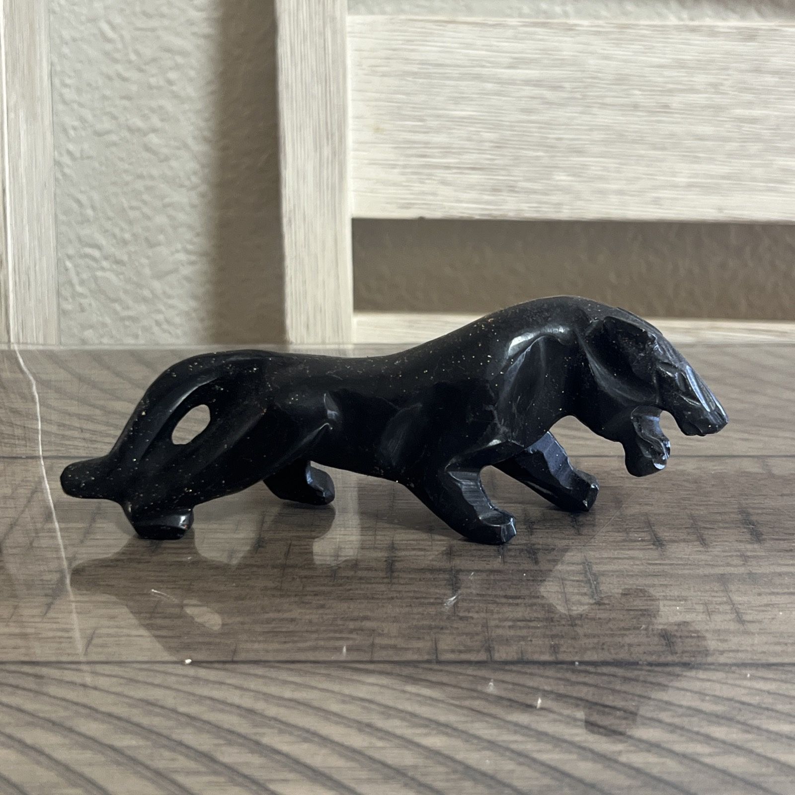 Vintage Stalking Jaguar Panther Figurine Retro Art Deco MCM Stone Carved 6