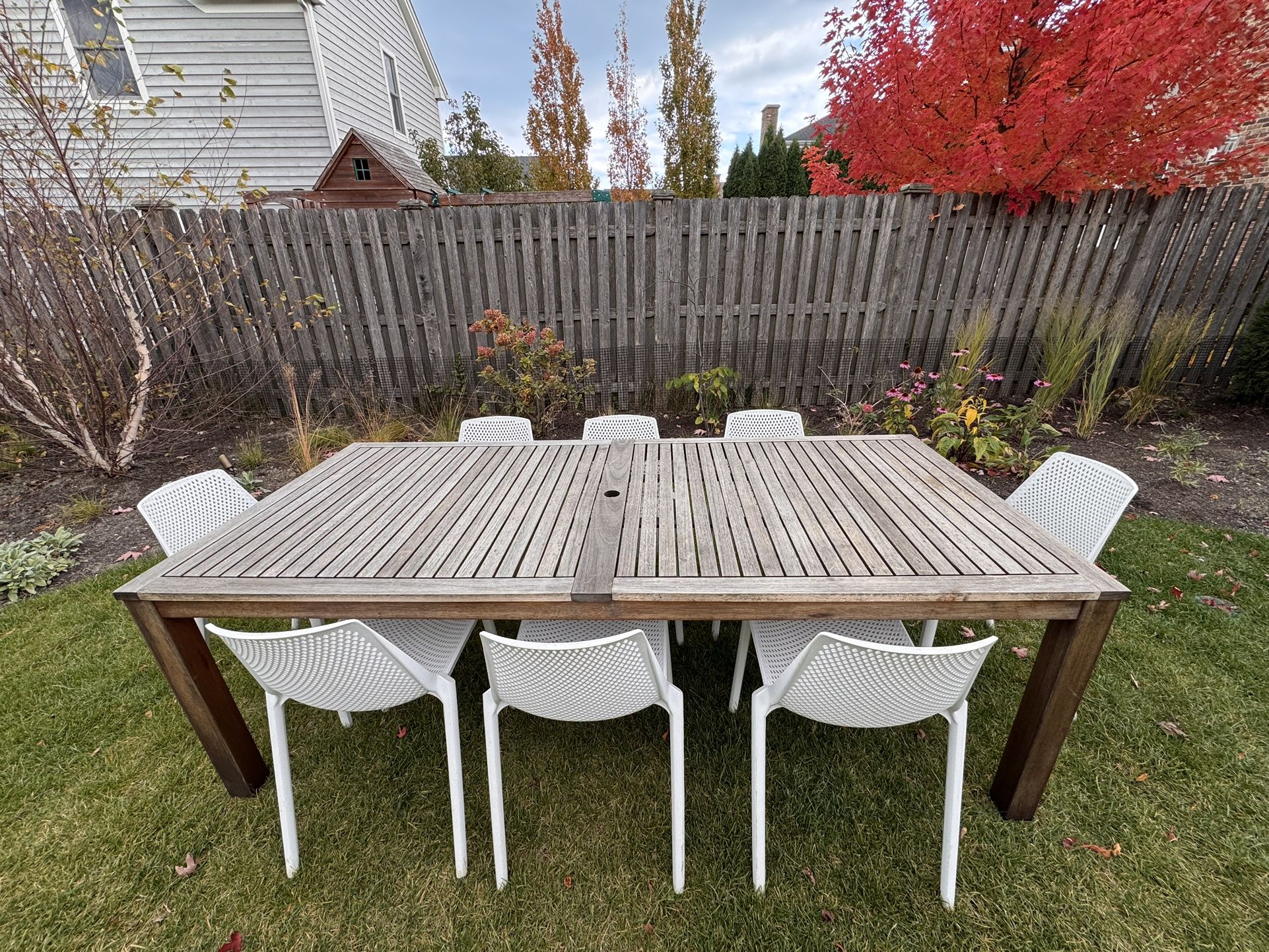 Outdoor Patio Dining Table Plus 8 Chairs