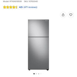 Samsung - 15.6 cu. ft. Top Freezer Refrigerator with All-Around Cooling - Stainless Steel