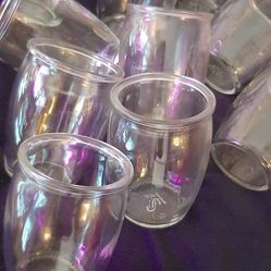 18 Juice Glasses or dessert cups. Sturdy Clear glass.