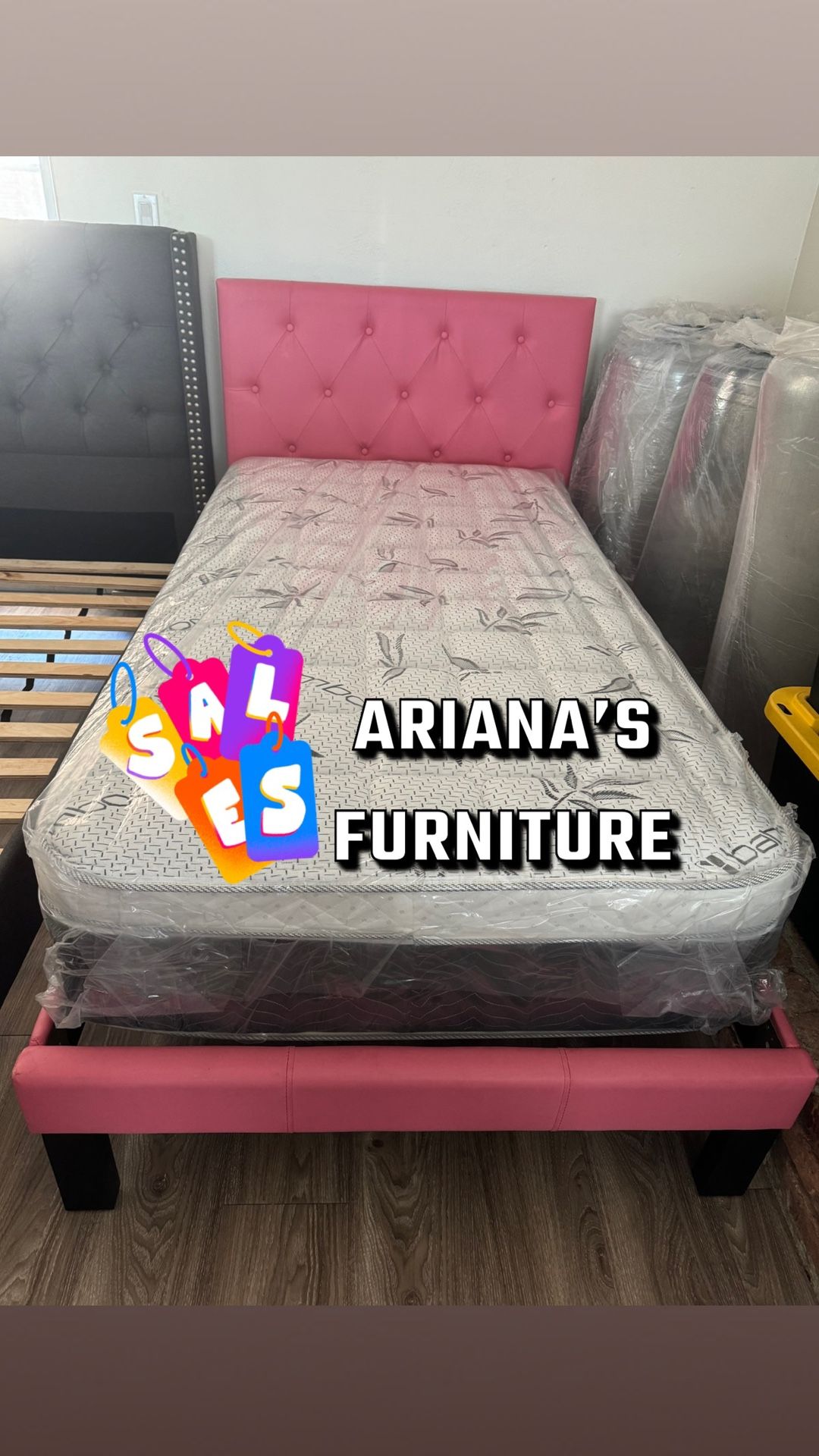 Twin Size Bed Frame With Pillow Top Mattress Furniture