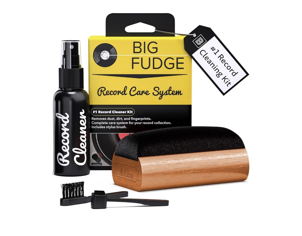Big Fudge Vinyl Record Cleaning Kit - 4-in-1 Record Cleaner Solution