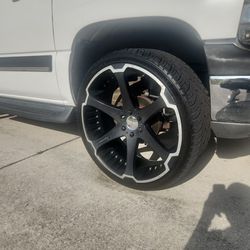 26inch black rims wit tires 80% tread 