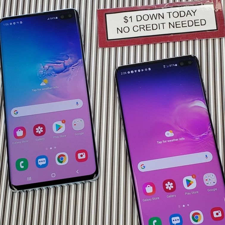 Samsung Galaxy S10 Plus 6.4 Pay $1 DOWN AVAILABLE - NO CREDIT NEEDED