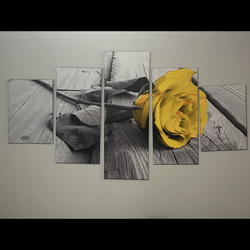 Yellow and grey Rose wall decor