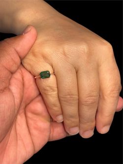 Natural Emerald Ring 1 Ct 925 Sterling Silver Size 5 Certified