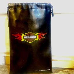 Harley Davidson Motor Cycles Sunglass Bag Draw String Faux Leather 7”X4”…(#19)