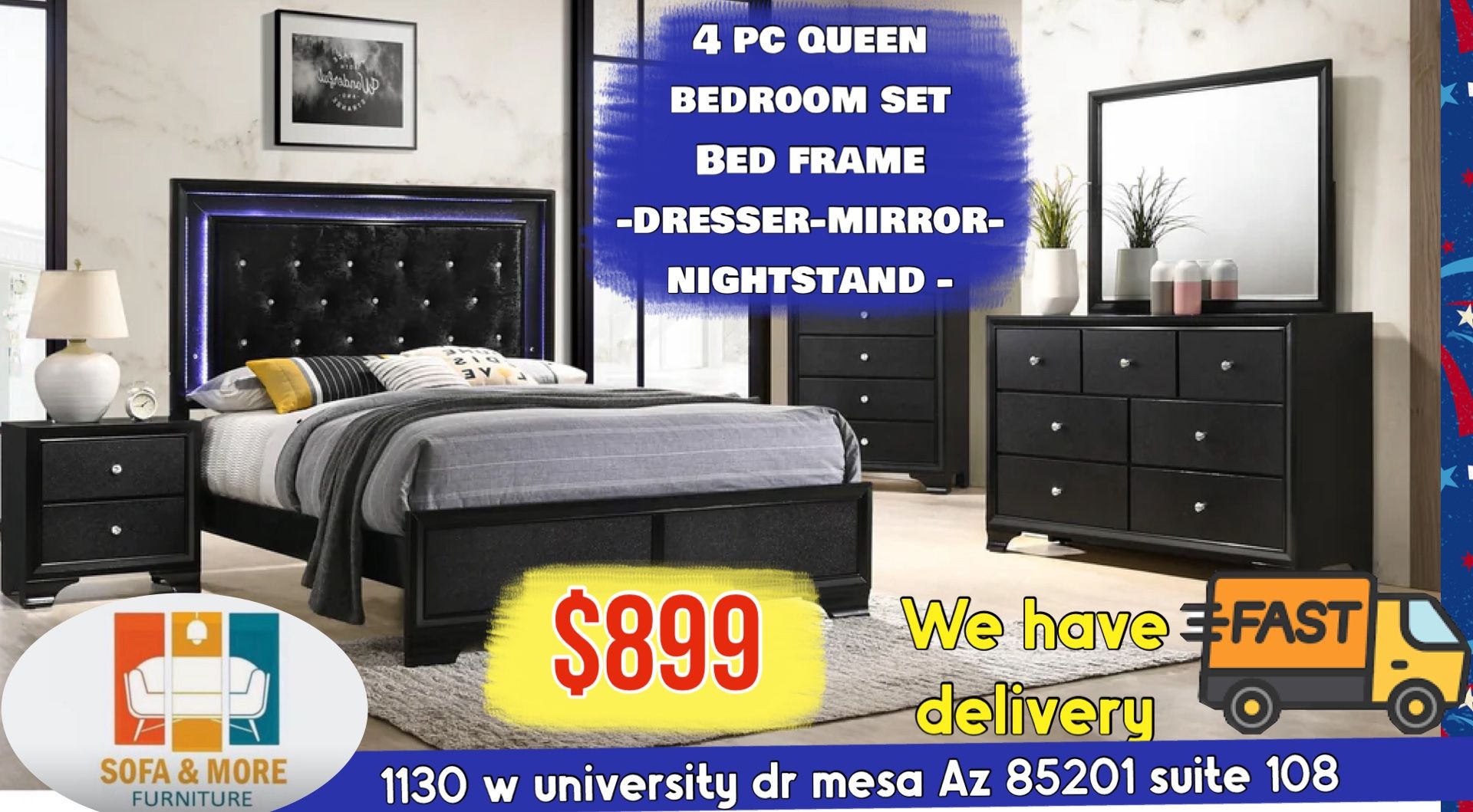 New Bedroom Set !! Nueva Recámara Financiamiento Disponible !! 