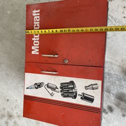 Vintage Motorcraft Dealership Parts Cabinet 