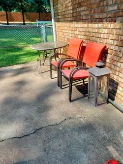 Red patio set
