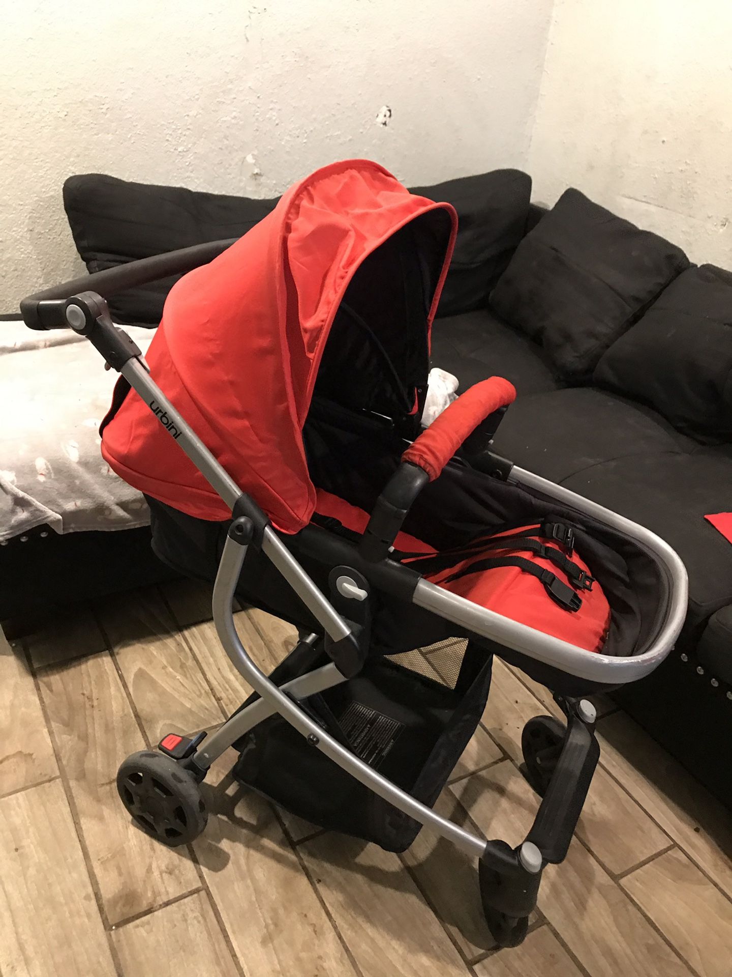 Red Urbini stroller