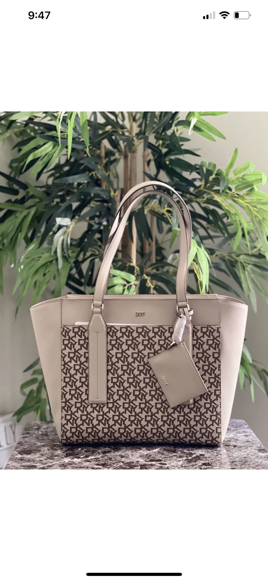 Dkny tote bag with mini id pouch NWT
