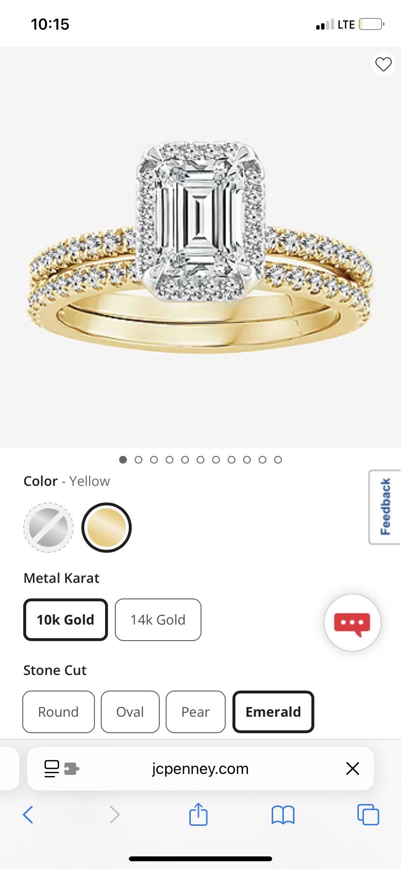 JCPennys 2CT lab grown emerald Cut Ring.