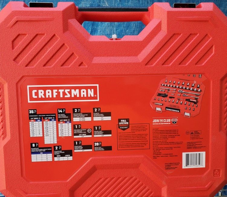 Craftsman 105 Piece Gunmetal Chrome Socket Set With 120 Tooth Pear head