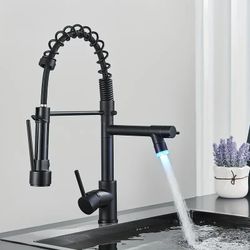 Kitchen Sink Faucet Dial Spout LED 