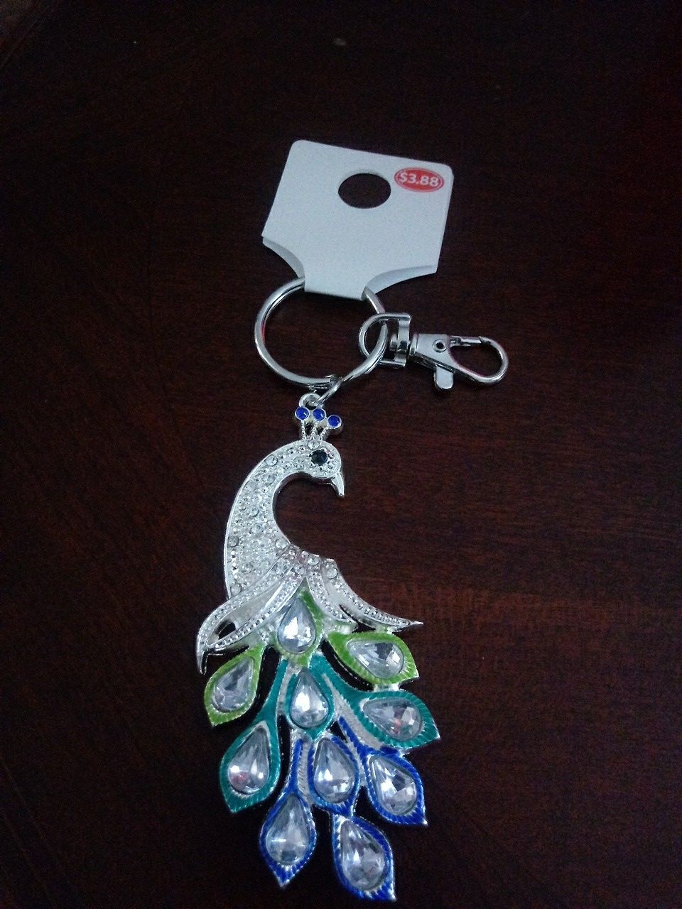 Peacock Keychain with Sparkles.