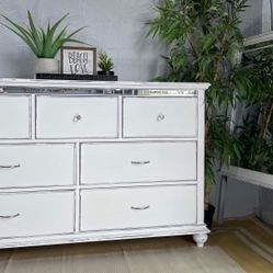 Refinished Dresser And Mirror 