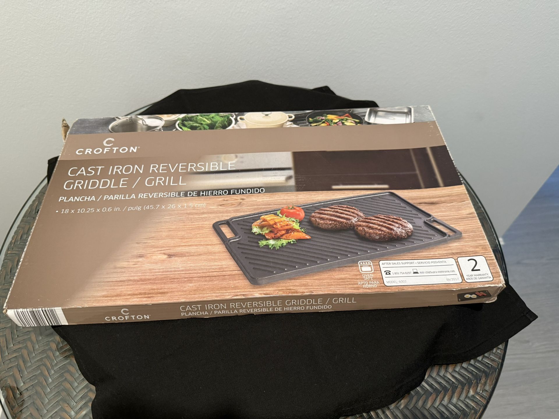 Crofton Cast Iron Reversible Grill/Griddle - New In Box