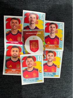 7 spain players real panini sticker