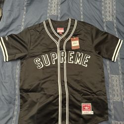 Supreme Satin Black Baseball Jersey (Medium) SS23 2023