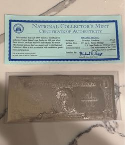 Silverback George Washington Silver dollar